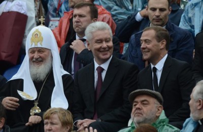 Сергей Собянин поздравил горожан вместе с Дмитрием Медведевым
