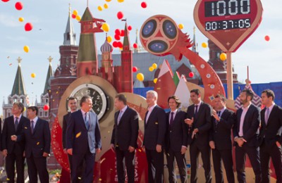 Сегодня мэр Москвы Сергей Собянин поучаствовал в мероприятии, посвященному 1000 дней до начала ЧМ по футболу