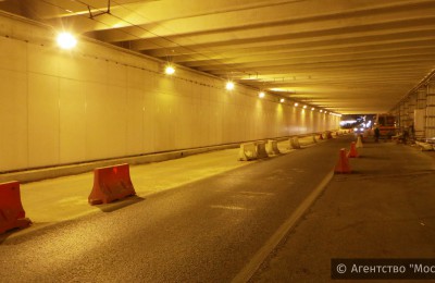 Движение по одной из полос Каширского тоннеля ограничат в ночное время до 10 октября
