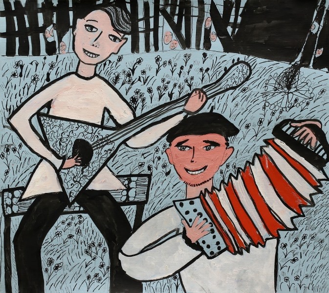 "Веселые ребята", художник Леонид Пшенов, 9 лет, город Новосибирск
