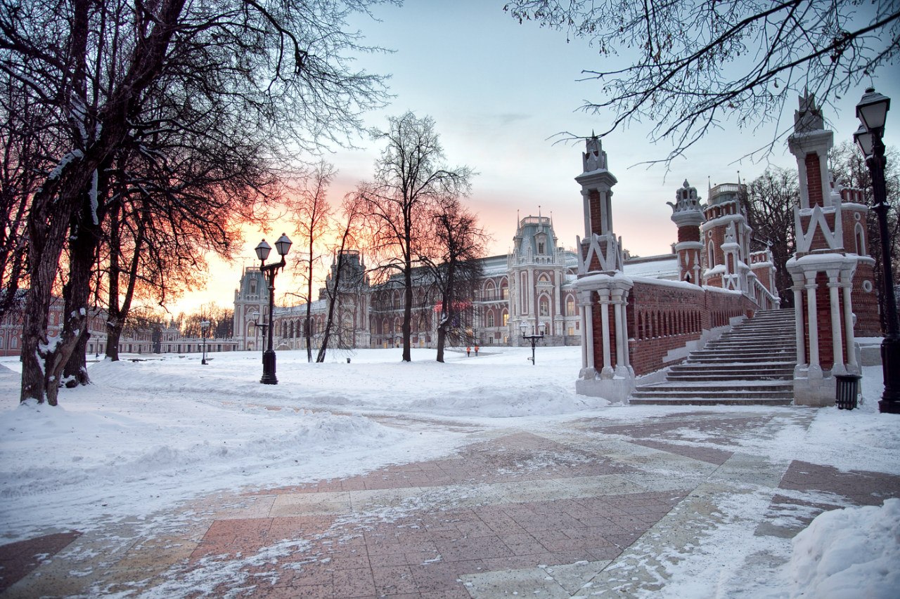 Зима Москва музей-заповедник Царицыно